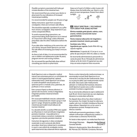 Zeolite Spectrum, 200 capsules, Novo Biomedics