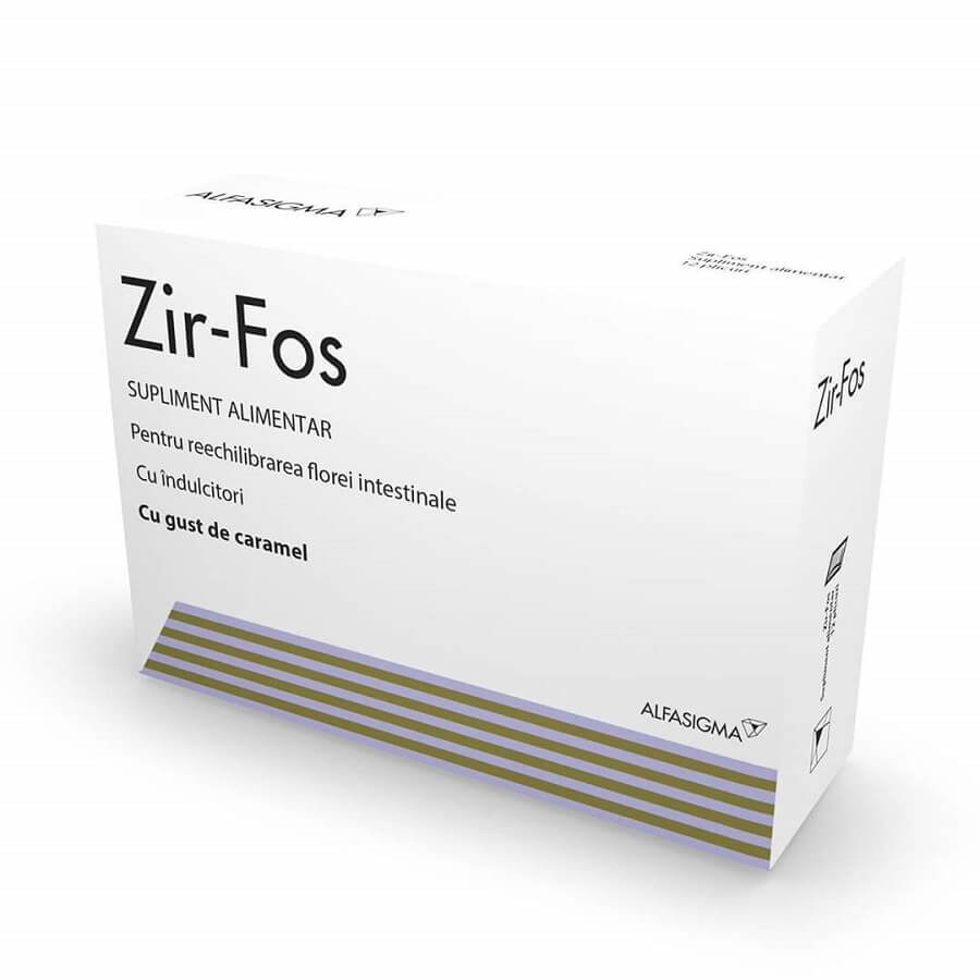 Zirfos con sabor a caramelo, 12 sobres, Alfasigma