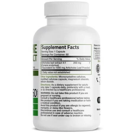 Artisjokextract, 60 capsules, Bronson Laboratories