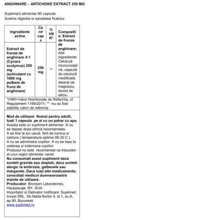 Artisjokextract, 60 capsules, Bronson Laboratories