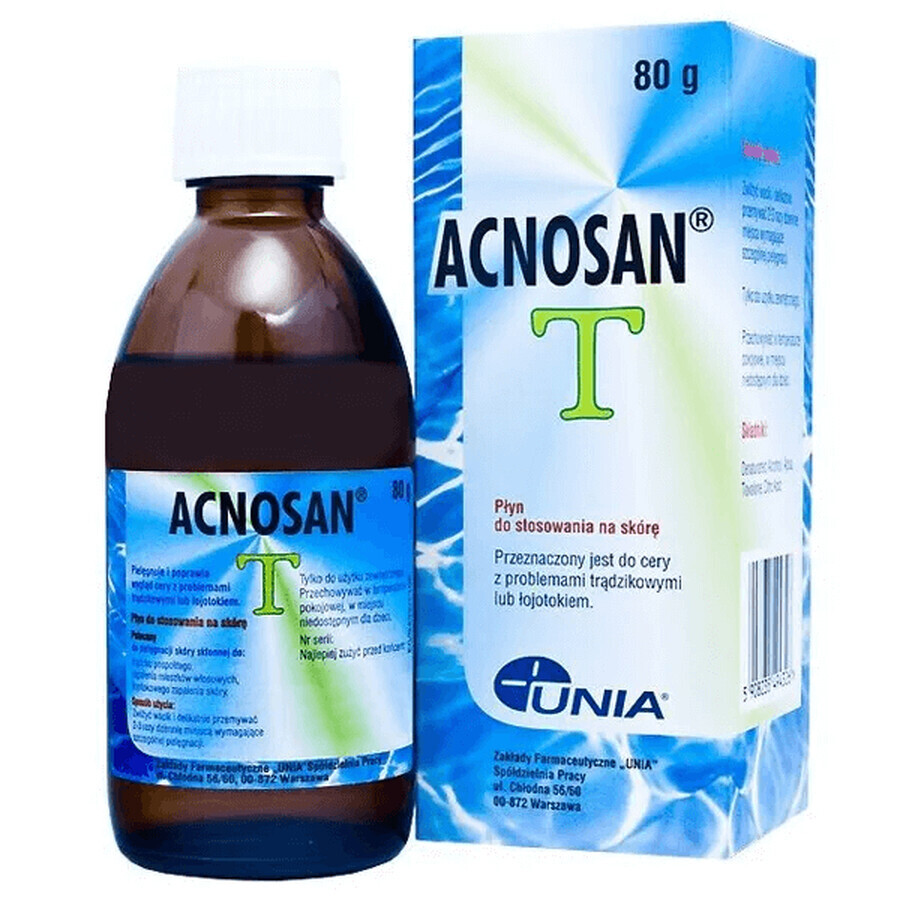 Winkel op Acnosan T, vloeistof voor gebruik op de huid, 80 g Acnosan T, vloeistof voor gebruik op de huid, 80 g