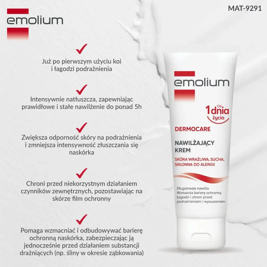 Emolium Dermocare, hydraterende crème voor gevoelige droge huid, 75 ml