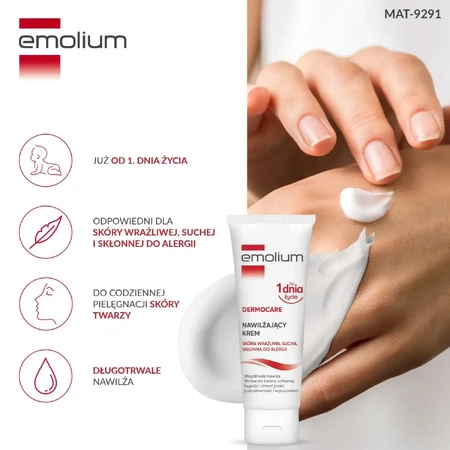 Emolium Dermocare, hydraterende crème voor gevoelige droge huid, 75 ml