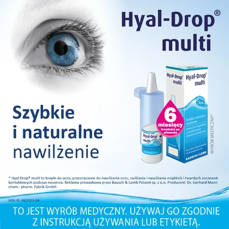Hyal-Drop Multi, hydraterende oogdruppels, 10 ml