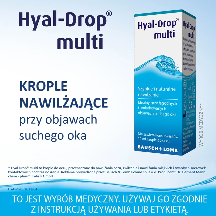 Hyal-Drop Multi, hydraterende oogdruppels, 10 ml