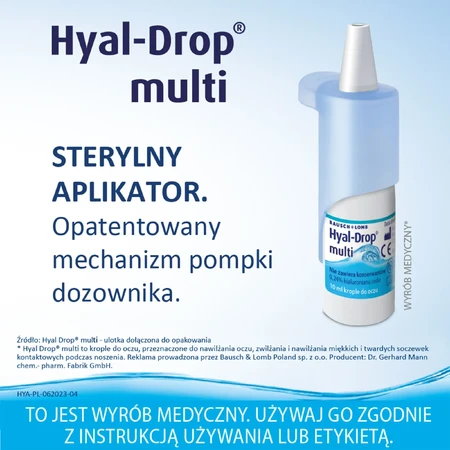 Hyal-Drop Multi, hydraterende oogdruppels, 10 ml