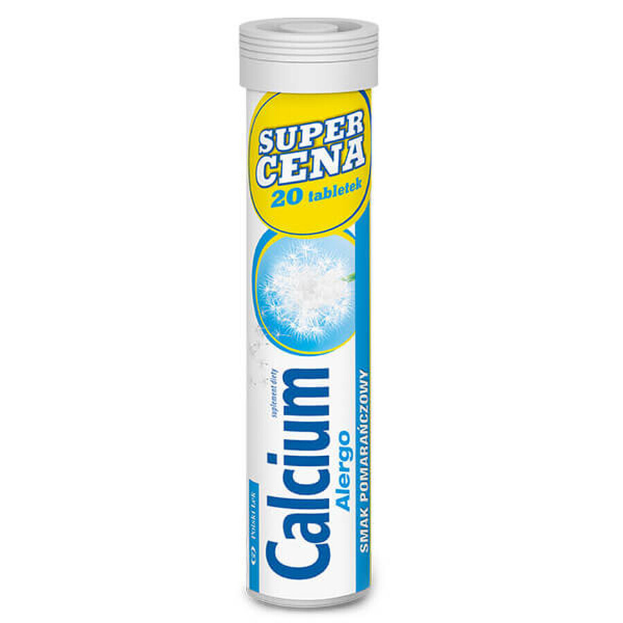 Winkel op Calcium Alergo, sinaasappelsmaak, 20 tabletten Calcium Alergo, sinaasappelsmaak, 20 tabletten