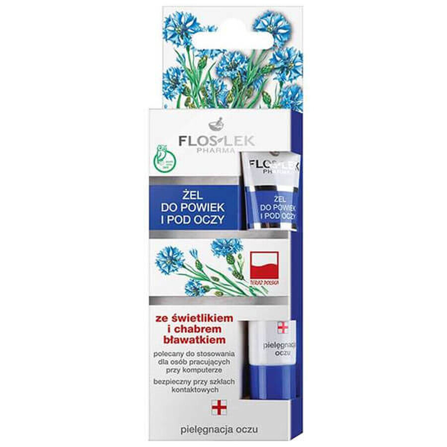 Cumpără Flos-Lek, Gel de pleoape și albăstrele pentru pleoape și sub ochi, 15 ml Flos-Lek, Gel de pleoape și albăstrele pentru pleoape și sub ochi, 15 ml