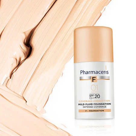 Pharmaceris F Intense Coverage mild Fluid Foundation, SPF 20 ivory, (30 ml)