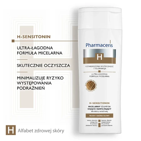Pharmaceris H Sensitonin, shampoing micellaire apaisant et hydratant, peaux sensibles, 250 ml