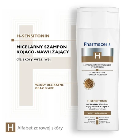 Pharmaceris H Sensitonin, shampoing micellaire apaisant et hydratant, peaux sensibles, 250 ml