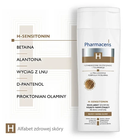 Pharmaceris H Sensitonin, shampoing micellaire apaisant et hydratant, peaux sensibles, 250 ml