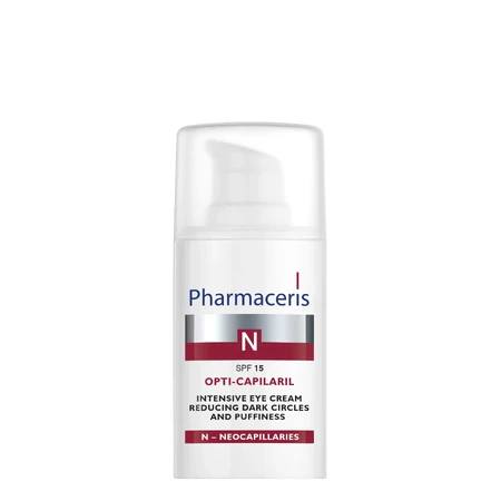 Pharmaceris N Opti-Capilaril, crema intensiva reductora de ojeras y bolsas, FPS 15, 15 ml