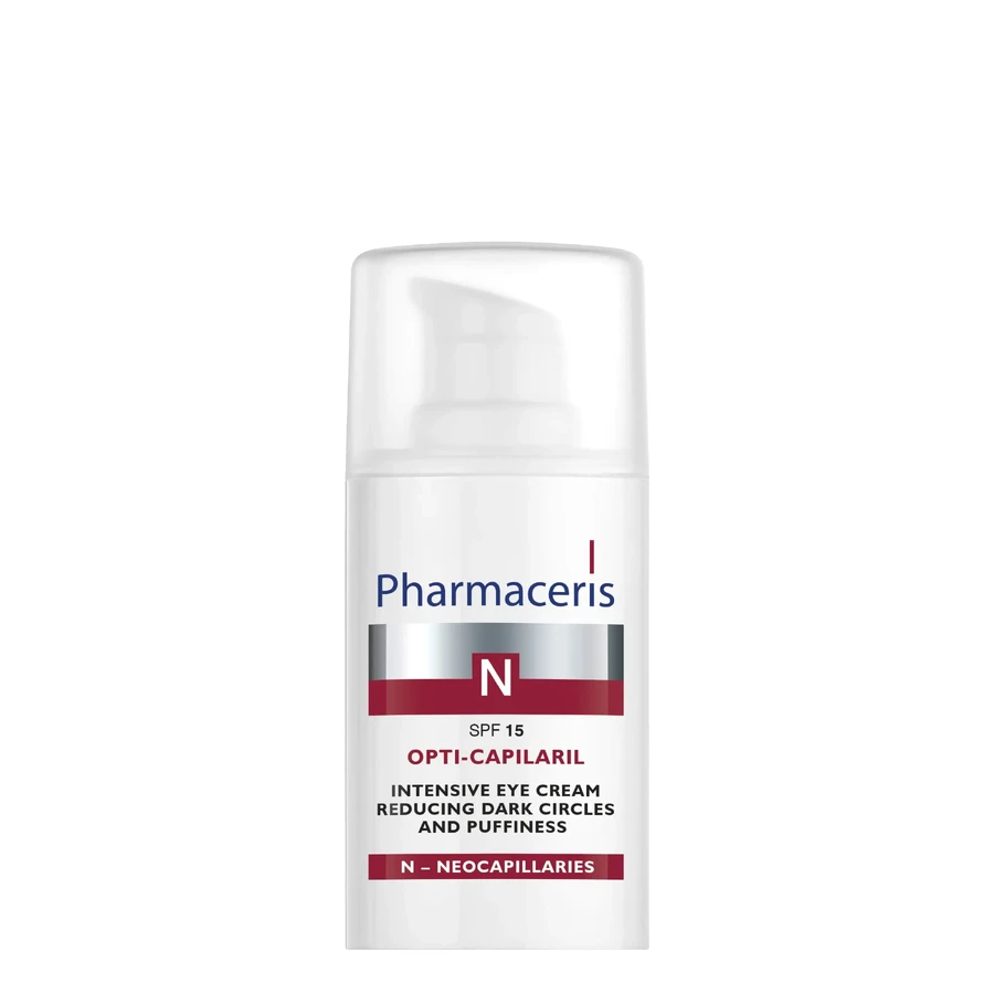 Pharmaceris N Opti-Capilaril, crema intensiva reductora de ojeras y bolsas, FPS 15, 15 ml