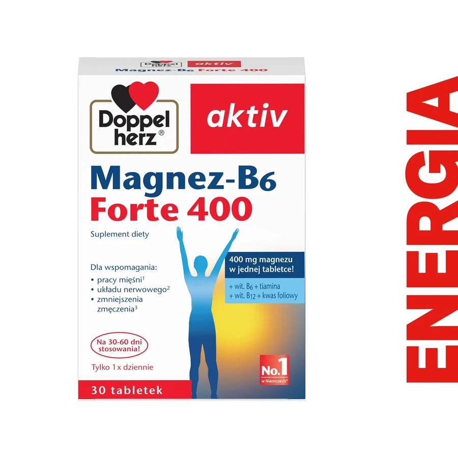 Doppelherz Aktiv Magnez-B6 Forte 400 mg, 30 comprimidos