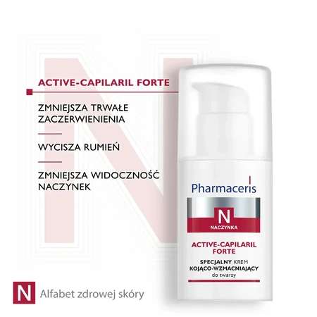 Pharmaceris N Active-Capilaril Forte, crema facial especial calmante y reforzante, 30 ml