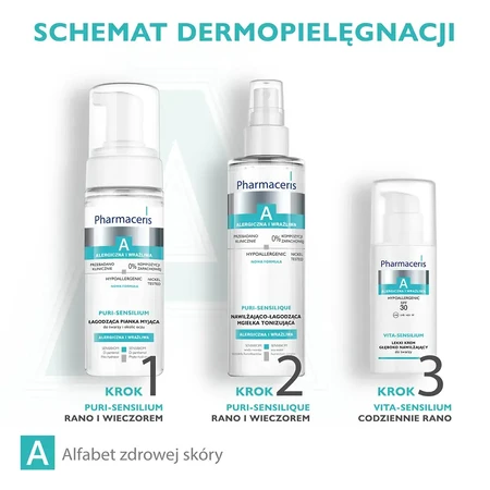 Pharmaceris A Vita-Sensilium, Crema Facial Ligera Hidratante Profunda para Pieles Alérgicas y Sensibles FPS 30, 50 ml