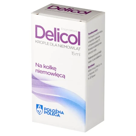 Delicol: lactase-enzym, koliekdruppels voor baby's, 15 ml