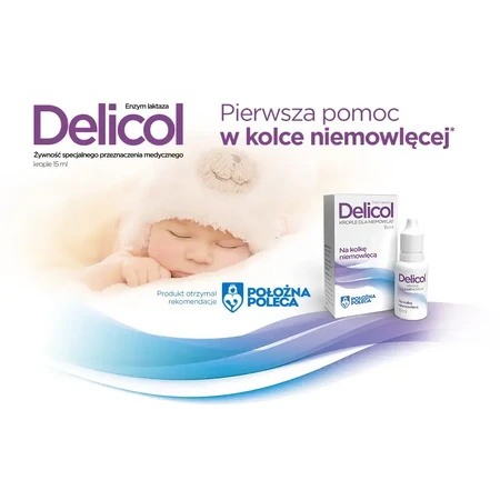 Delicol: lactase-enzym, koliekdruppels voor baby's, 15 ml