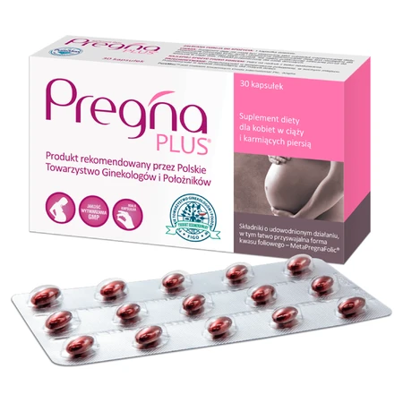 Pregna Plus, para mujeres embarazadas y en período de lactancia, 30 cápsulas