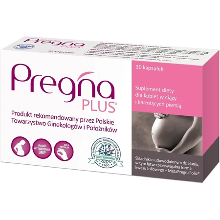 Pregna Plus, para mujeres embarazadas y en período de lactancia, 30 cápsulas