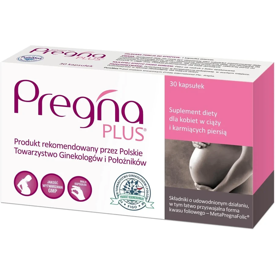 Pregna Plus, para mujeres embarazadas y en período de lactancia, 30 cápsulas
