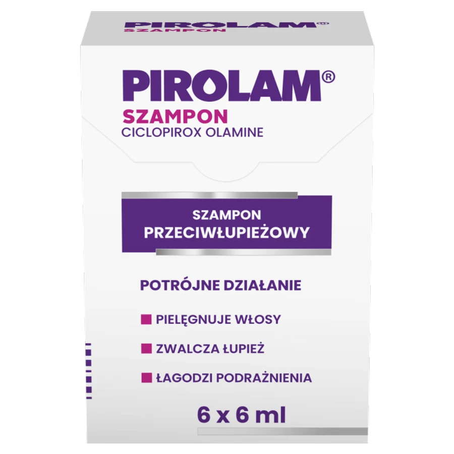 Pirolam, anti-dandruff shampoo, 6 sachets x 6 ml DAMAGED PACKAGING
