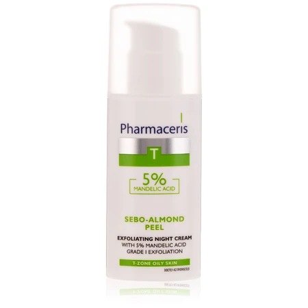 Pharmaceris T Sebo-Amandelpeeling, nachtcrème met 5% amandelzuur, 1e graad van exfoliatie, 50 ml