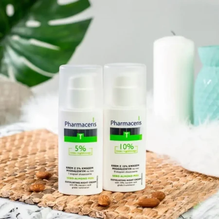Pharmaceris T Sebo-Amandelpeeling, nachtcrème met 5% amandelzuur, 1e graad van exfoliatie, 50 ml