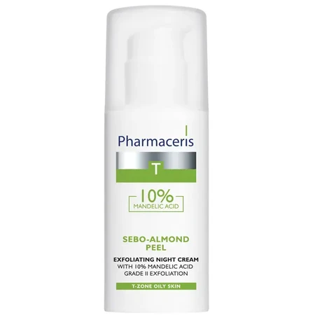 Pharmaceris T Sebo-Amandelpeeling, nachtcrème met 10% amandelzuur, 2e graads exfoliatie, 50 ml