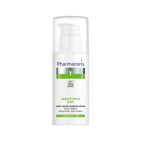 Pharmaceris T Sebostatic Día, crema facial normalizante antiacné, FPS 20, 50 ml