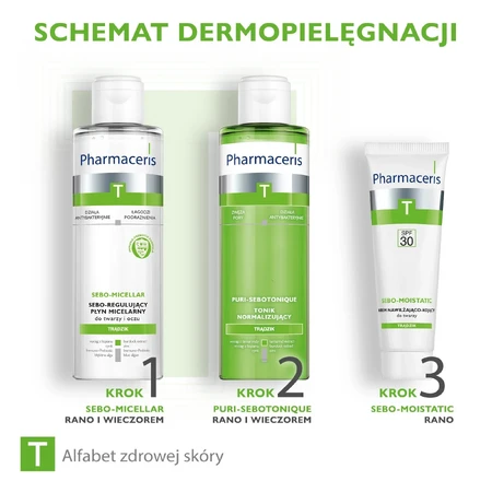 Pharmaceris T Sebo-Moistatic, hydraterende en verzachtende gezichtscrème, SPF 30, 50 ml