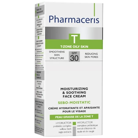 Pharmaceris T Sebo-Moistatic, hydraterende en verzachtende gezichtscrème, SPF 30, 50 ml