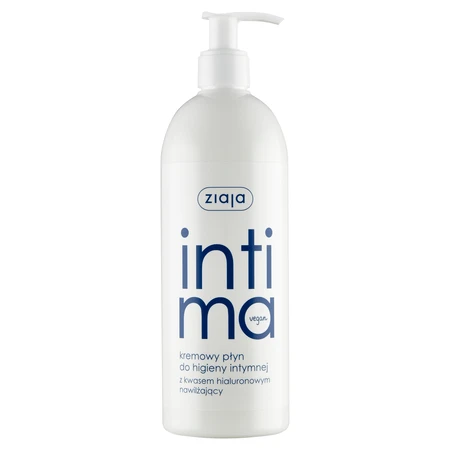 Ziaja Intima, fluido cremoso para la higiene íntima con ácido hialurónico, hidratante, 500 ml