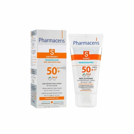 Pharmaceris S, zonbeschermingscrème voor gezicht en lichaam, vanaf 6 maanden, SPF 50+, 125 ml