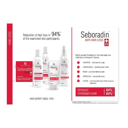 Seboradin Forte, 14 ampollas, Tratamiento contra la caída del cabello