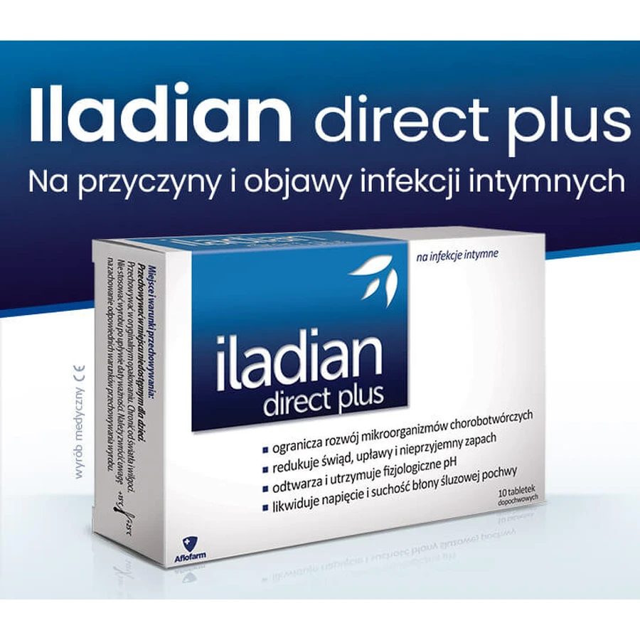 Iladian Direct Plus, 10 comprimidos vaginales