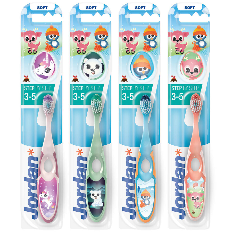 Buy Jordan, children's toothbrush, Step by Step 3-5 years, soft, 1 piece Jordan, children's toothbrush, Step by Step 3-5 years, soft, 1 piece