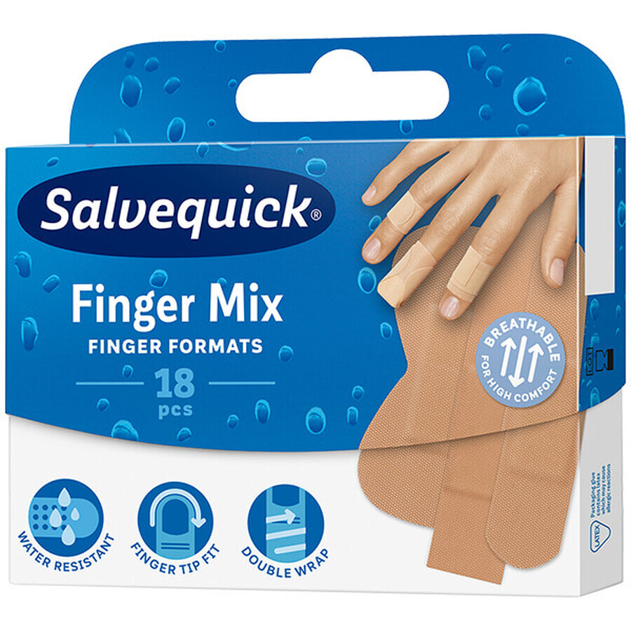 Cumpără Salvequick Finger Mix, plasturi flexibili pentru degete, 18 bucăți Salvequick Finger Mix, plasturi flexibili pentru degete, 18 bucăți