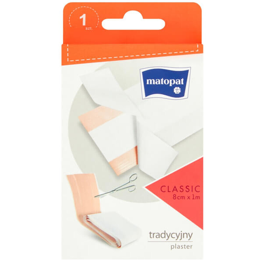 Cumpără Matopat Classic, tencuială de pansament tăiată, țesătură, 8 cm x 1 m, 1 bucată Matopat Classic, tencuială de pansament tăiată, țesătură, 8 cm x 1 m, 1 bucată