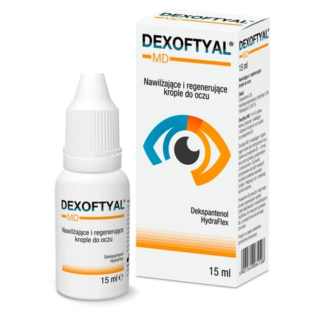 Dexoftyal MD, hydraterende en regenererende oogdruppels, 15 ml