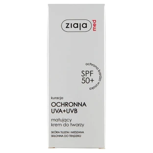 Ziaja Med Tratamiento Protector, crema facial matificante, FPS 50+, 50 ml