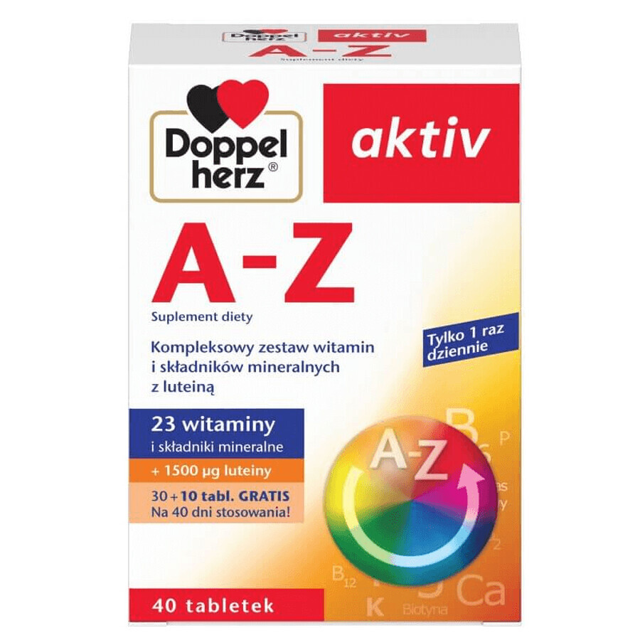 Boutique Doppelherz aktiv AZ, 30 comprimés + 10 comprimés gratuits Doppelherz aktiv AZ, 30 comprimés + 10 comprimés gratuits