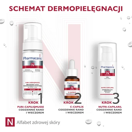 Pharmaceris N Puri-Capiliqmusse, espuma suave de refuerzo vascular para cara y ojos, 150 ml