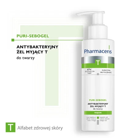Pharmaceris T Puri-Sebogel – Antibacteriële gezichtsreiniger, 190 ml