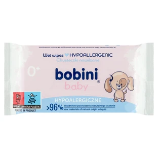 Bobini Baby, toallitas húmedas para bebés desde el primer día y niños, hipoalergénicas, 60 unidades