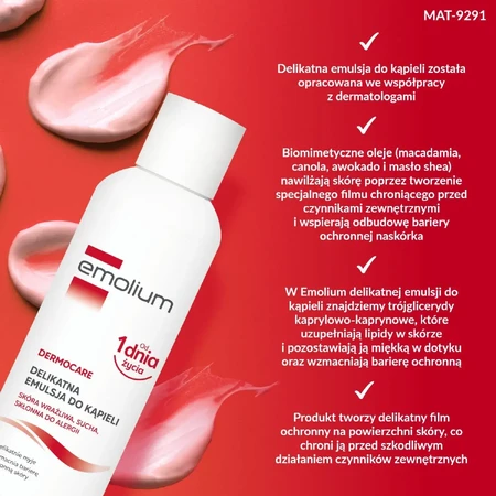 Emolium Dermocare, Badeemulsion, ab Geburt, 400 ml