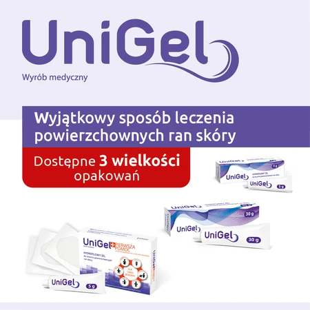 UniGel, gel hidrófilo para el tratamiento de heridas cutáneas superficiales, 5 g