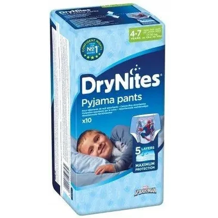 Huggies DryNites Boys Nightwear for Boys, 4-7 Years, 17-30kg, 10 Pack