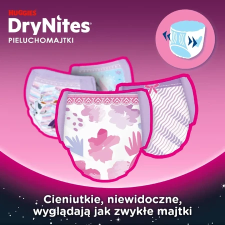 Huggies DryNites, culottes de nuit pour filles, 8-13 ans, 30-48kg, 9 pièces